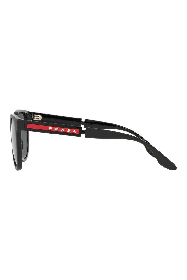 54mm Polarized Oval Sunglasses, Alternate, color, BLACK / DARK GREY POLARIZED