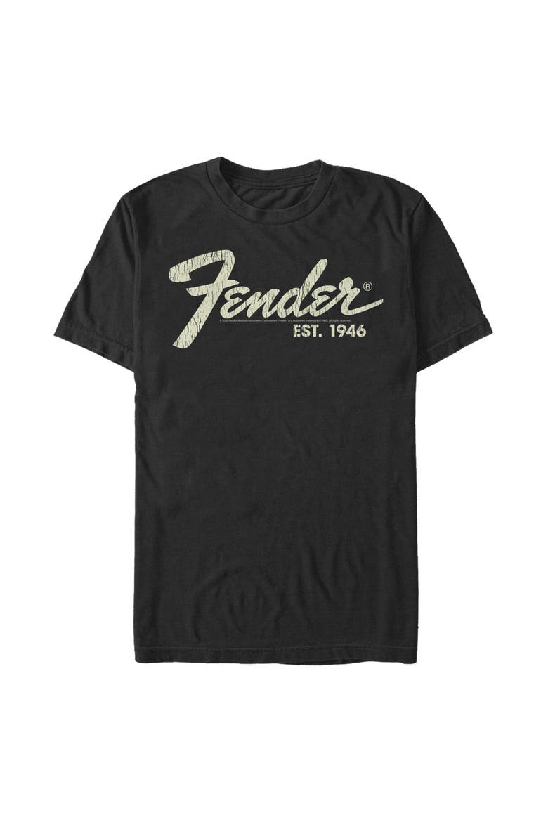Men's Fender Distressed Logo  Graphic T-Shirt, Alternate, color, Black