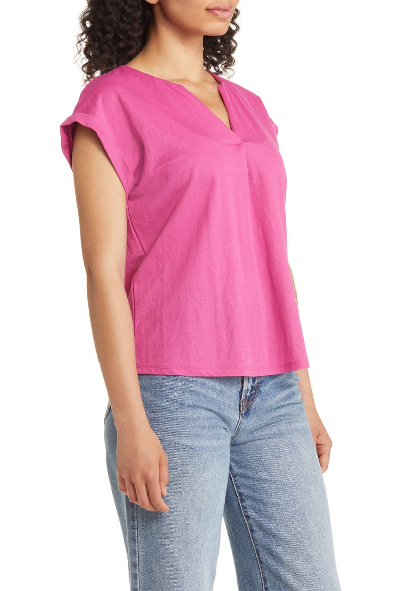Dolman Sleeve Piqué T-Shirt, Alternate, color, FUCHSIA