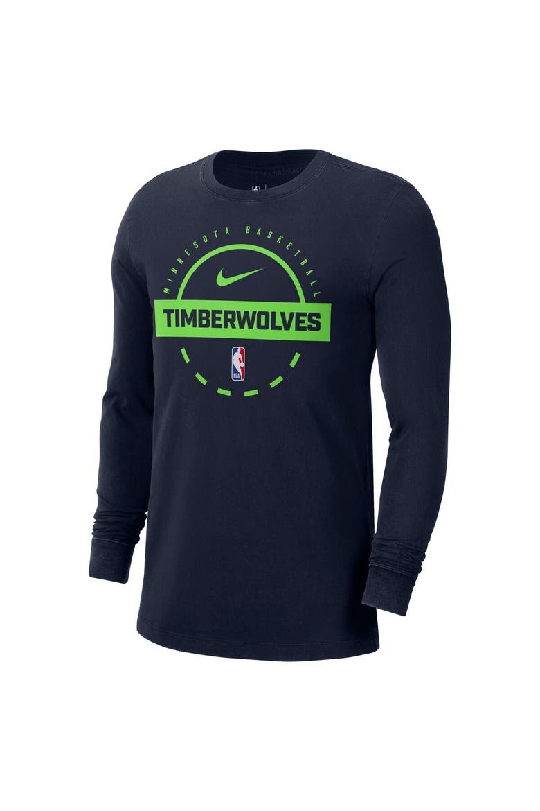 Men's Nike  Navy Minnesota Timberwolves Authentic Long Sleeve Practice T-Shirt, Alternate, color, Navy