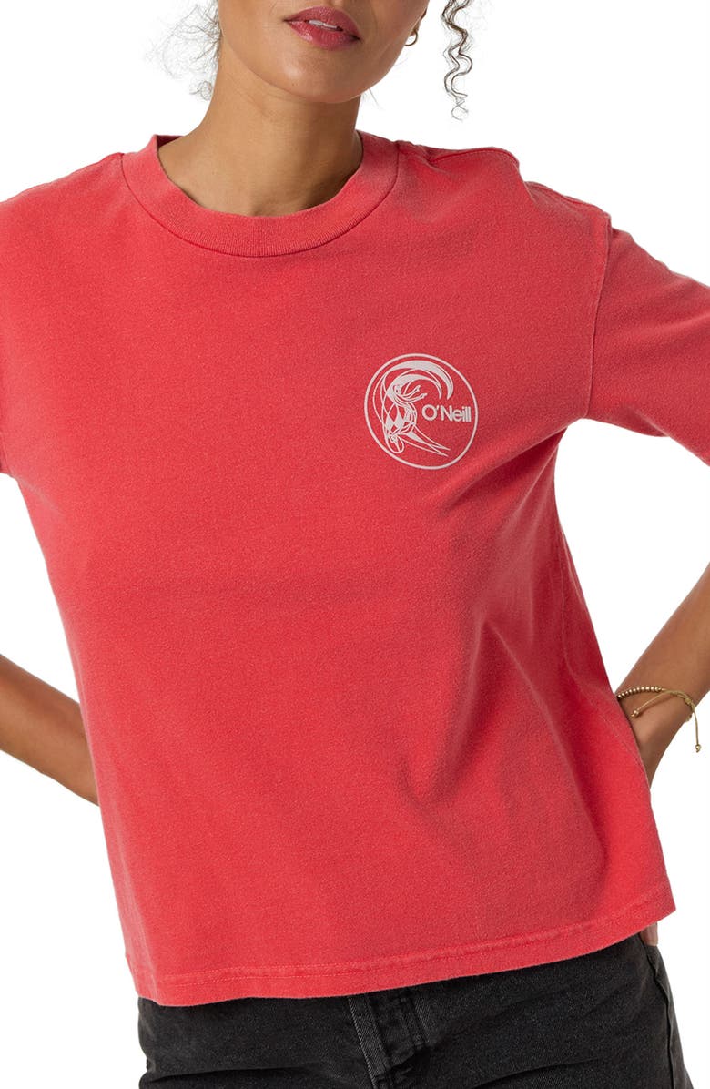 O'Neill Salty Circle Cotton Graphic T-Shirt, Alternate, color, Lava Red