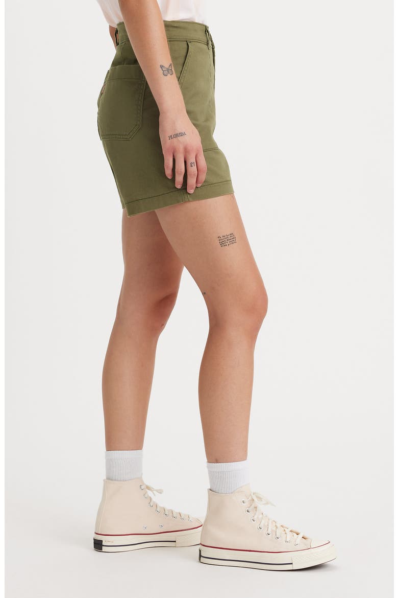 Denim Utility Shorts, Alternate, color, OLIVE NIGHT