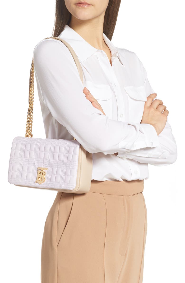 Burberry Small Lola Quilted Two-Tone Lambskin Bag, Alternate, color,
