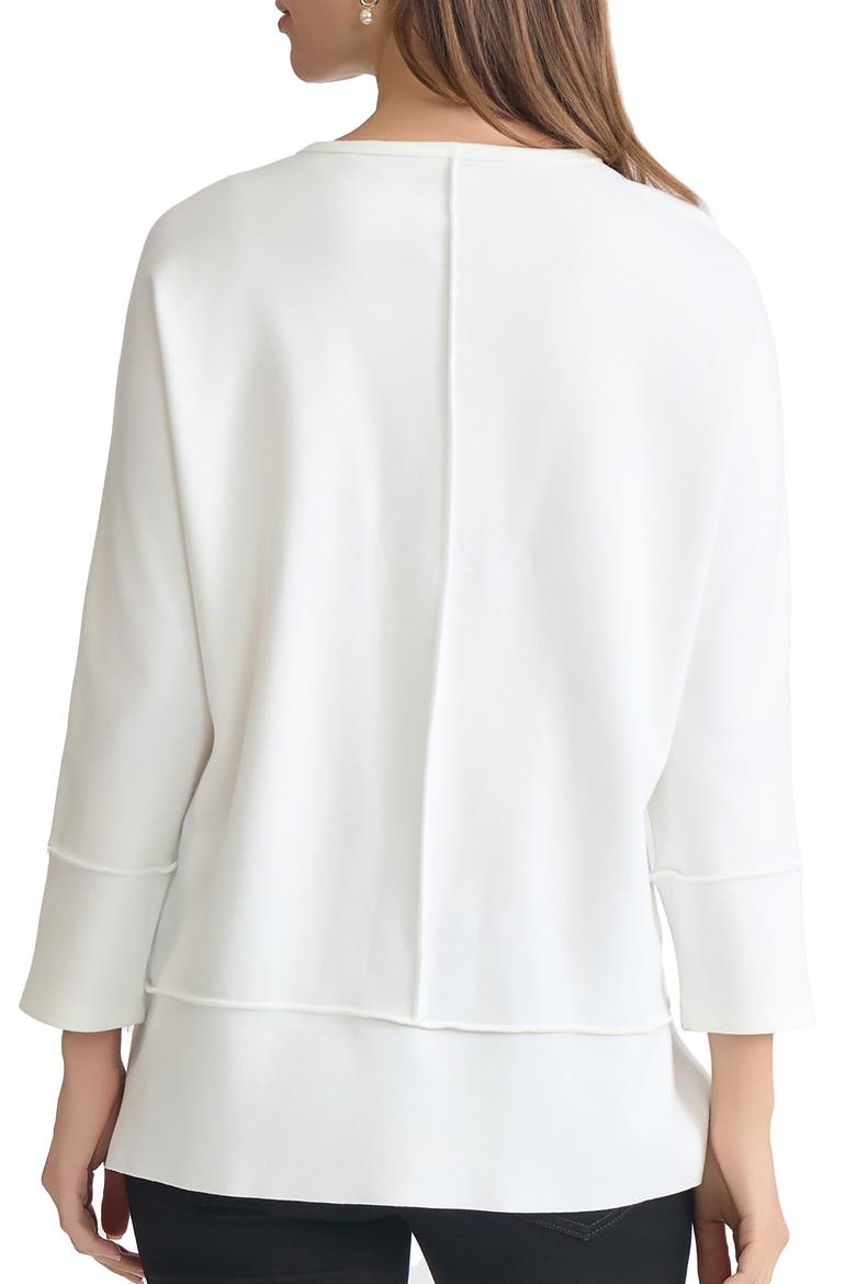 Serenity Three Quarter Sleeve Knit Top, Alternate, color, NYC WHITE