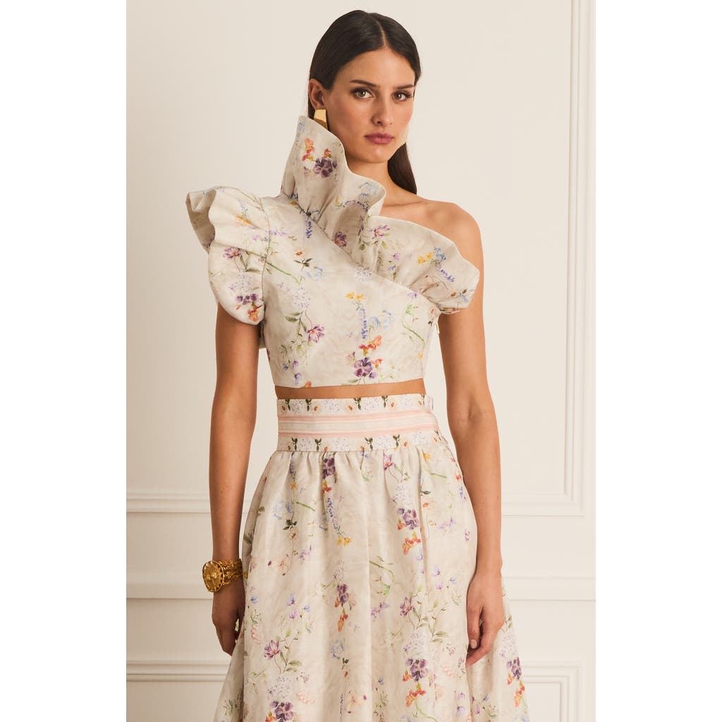 Aqua Blu Moonflower Sophia Corset In Neutral