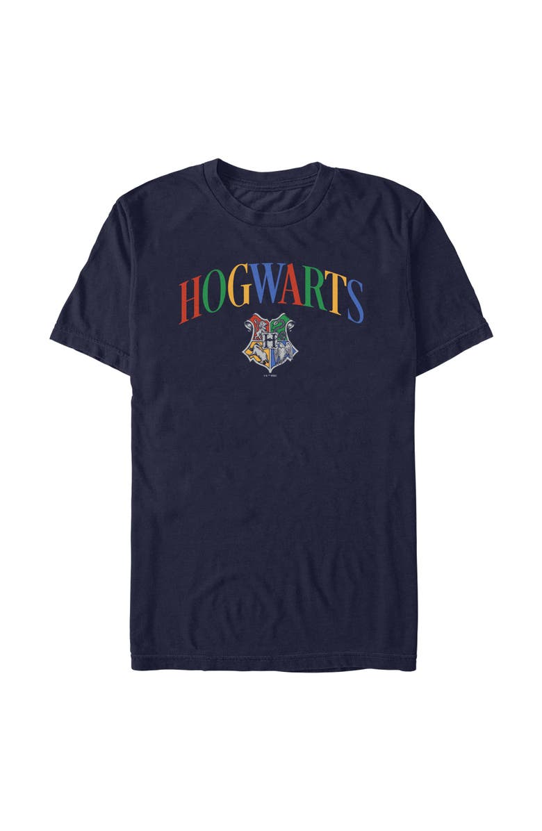 HARRY POTTER Men's Harry Potter Primary Colors Crest  Graphic T-Shirt, Alternate, color, Navy Blue