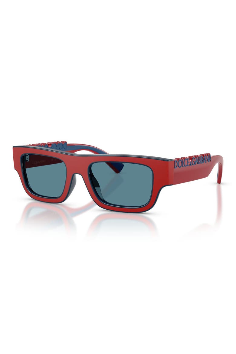 Kids' 47mm Small Rectangular Sunglasses, Alternate, color, RED/ BLUE / GREY