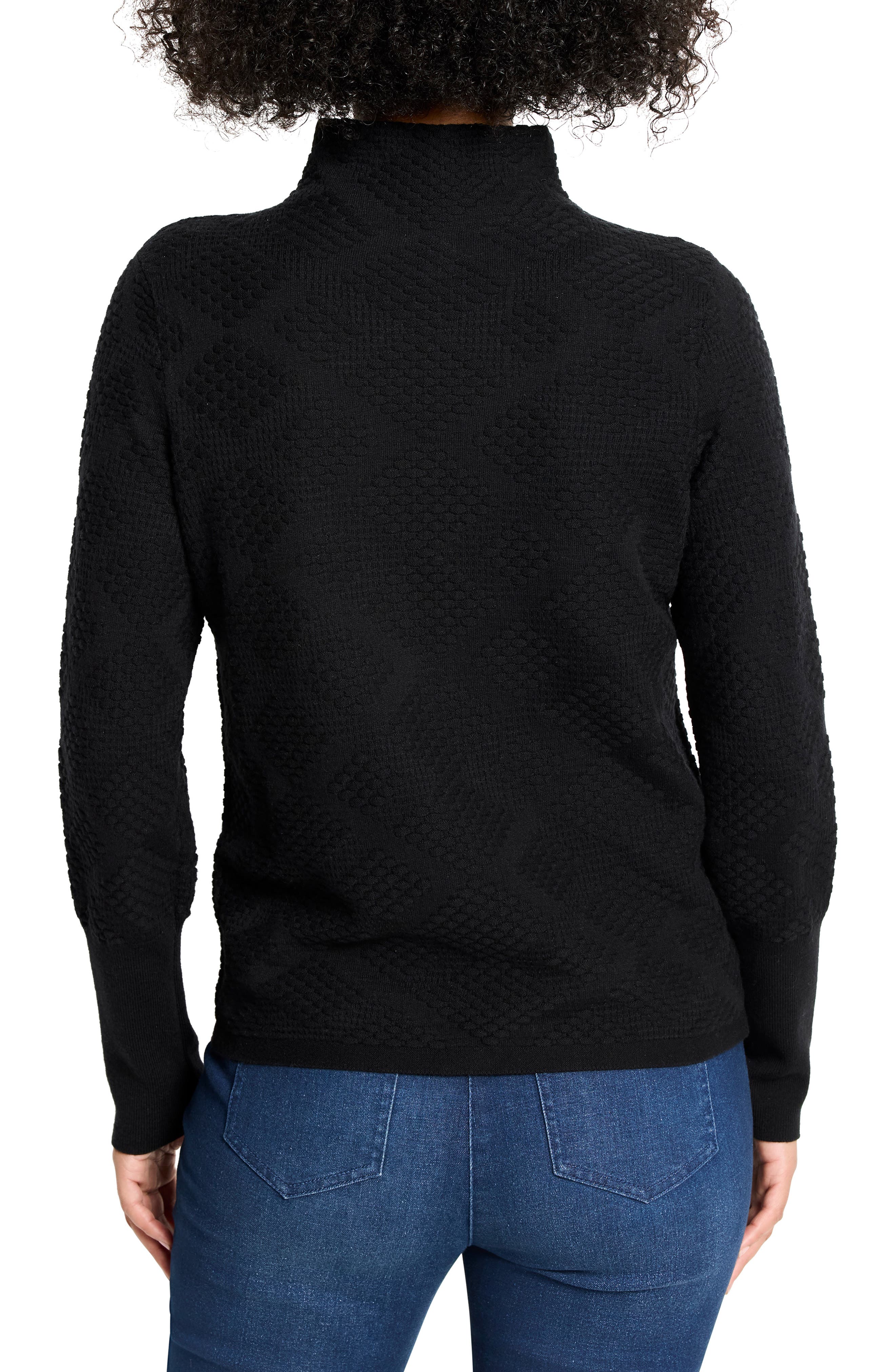 Diamond Stitch Funnel Neck Sweater - image 2