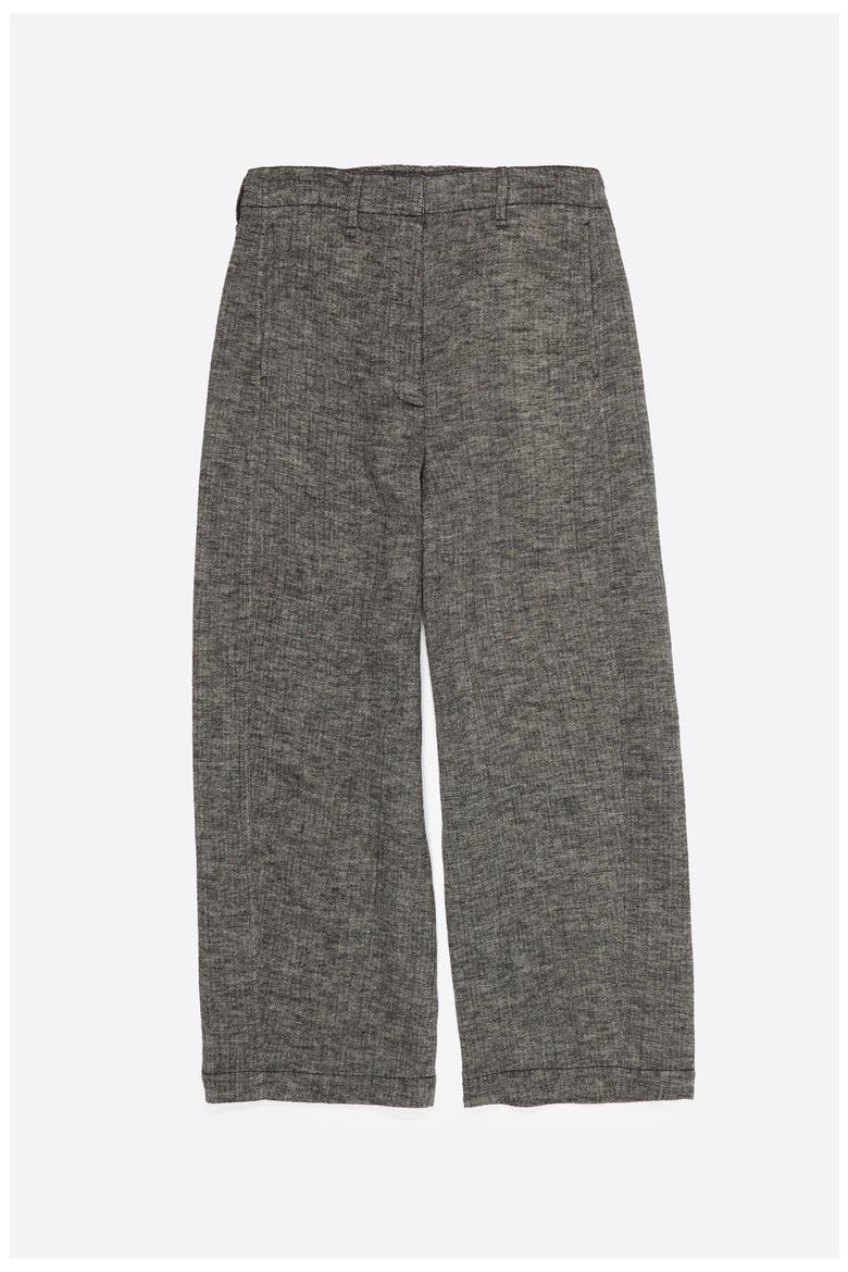 Cotton Linen Barrel Leg Trousers, Alternate, color, GREY