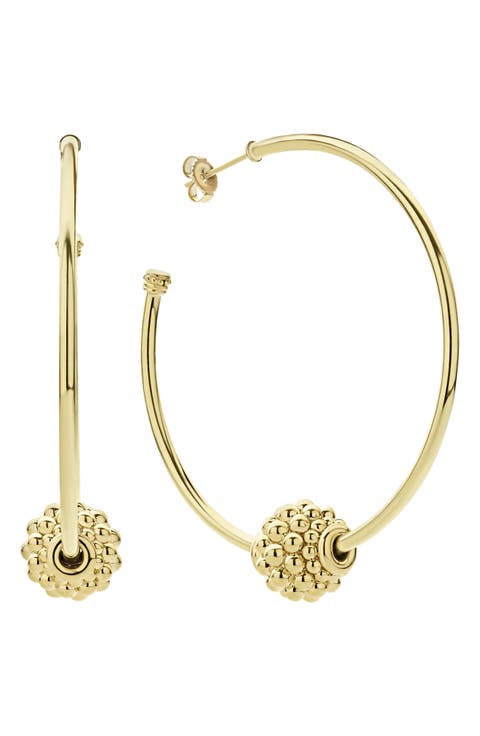 Caviar Gold Medium Hoop Earrings