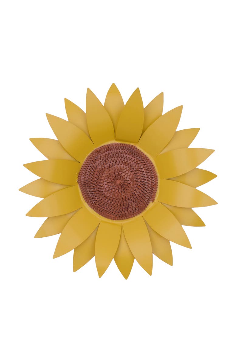 Sunflower Large Metal Wall Flower, Main, color, Yellow