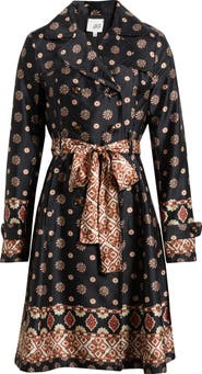 dRA Emerson Print Belted Trench Coat