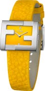 Fendimania Diamond Leather Strap Watch, 24mm x 20mm