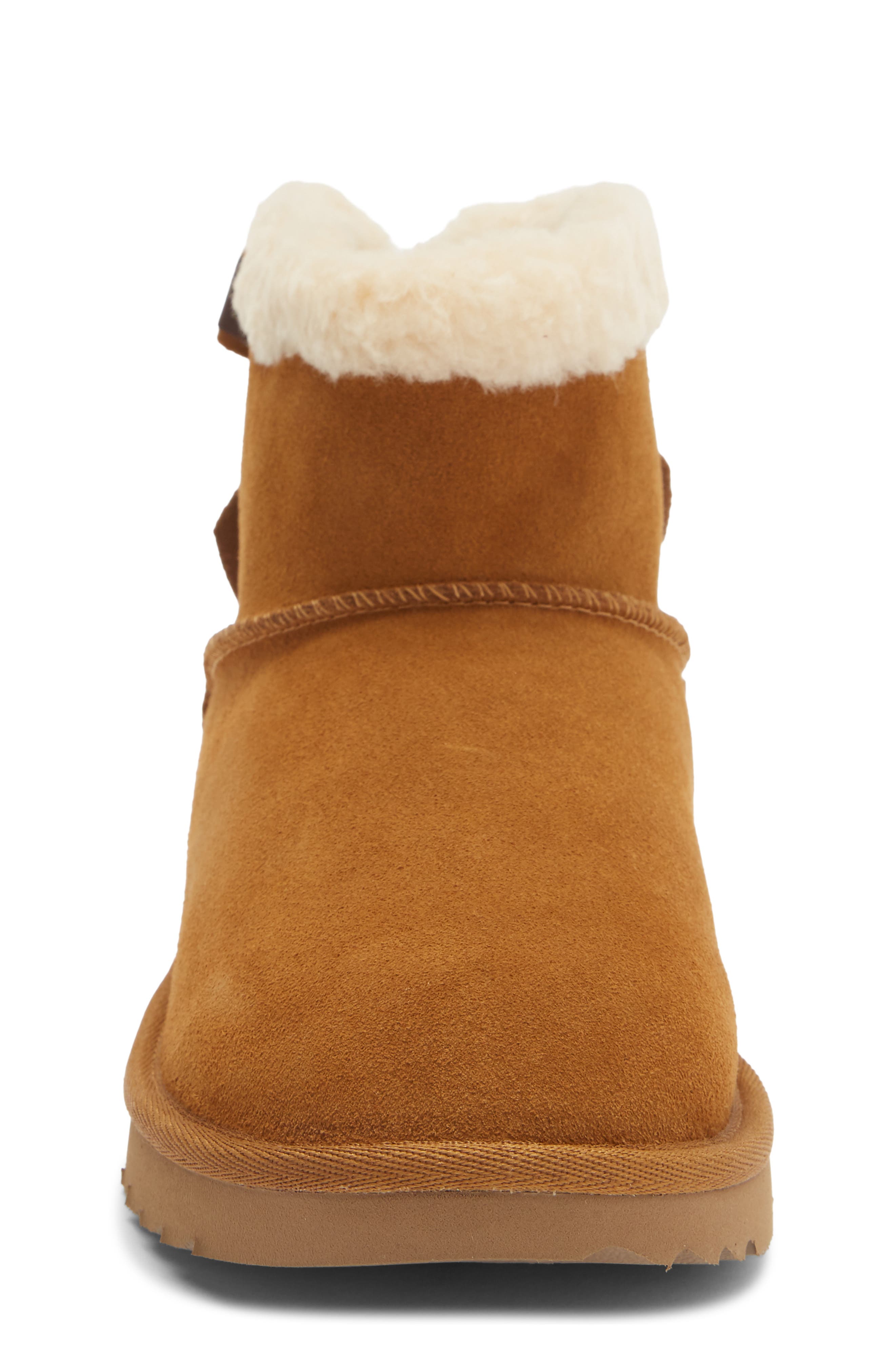 Kids' Mini Bailey Double Bow Boot with Faux Fur Trim, Alternate, color, CHESTNUT