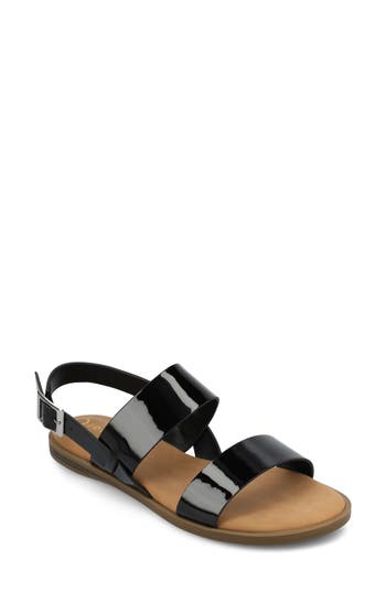 Journee Collection Lavine Slingback Sandal In Patent/black