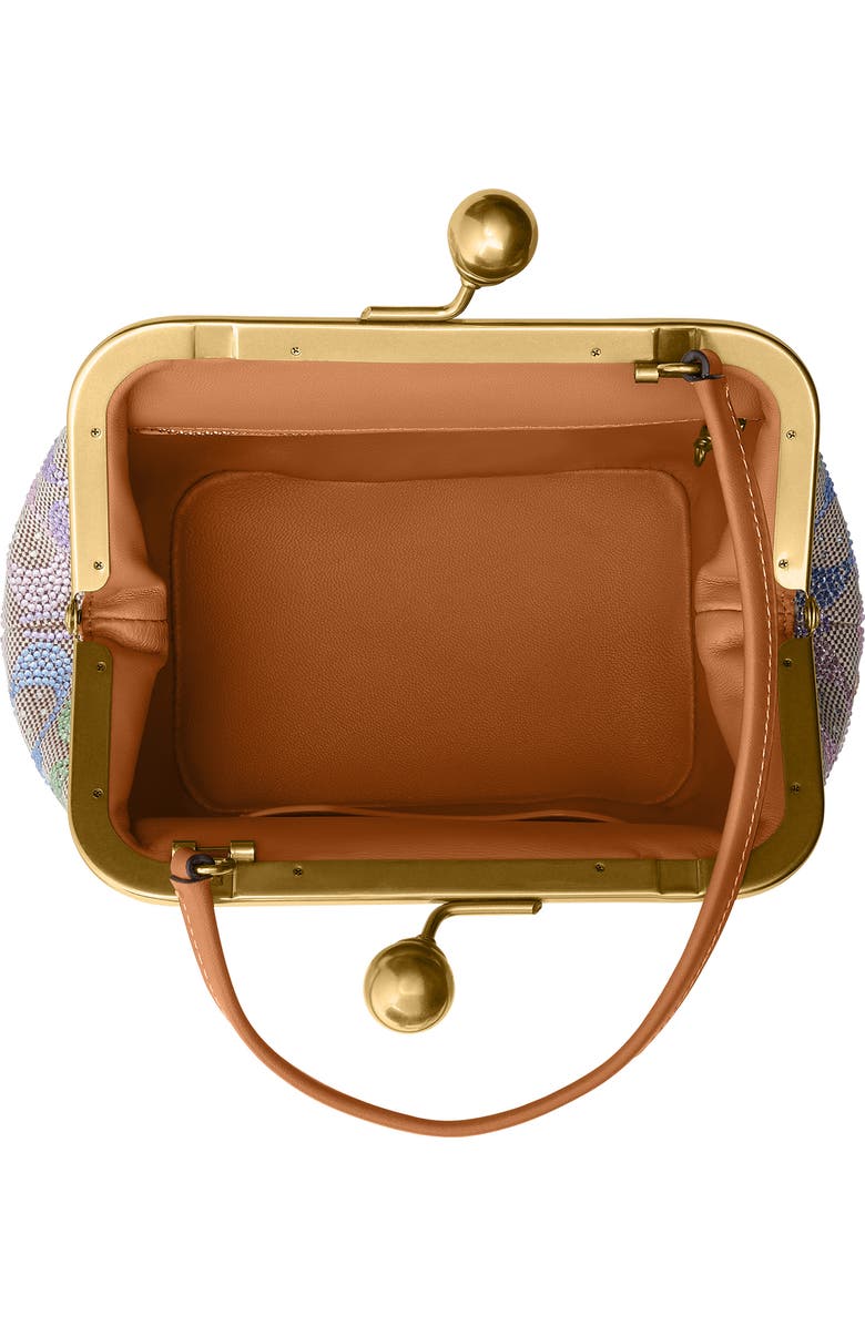 COACH Signature Crystal Jacquard & Leather Kisslock Frame Bag, Alternate, color,