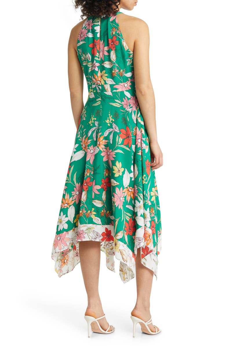 Vince Camuto Floral Handkerchief Hem Midi Sundress, Alternate, color, 