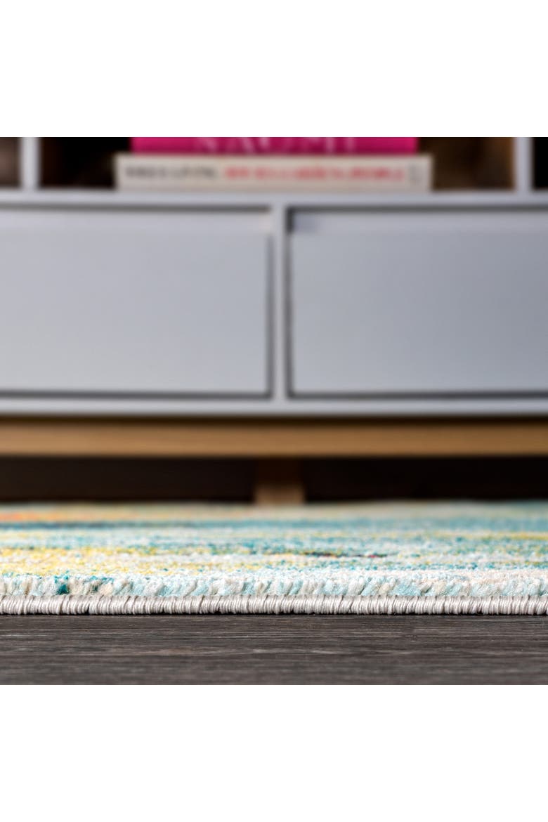 Groovy Solid Shag Area Rug, Alternate, color, Blue/Cream