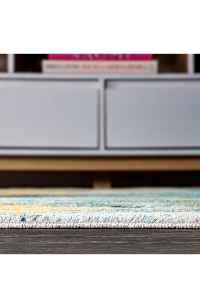 JONATHAN Y Groovy Solid Shag Area Rug, Alternate, color, Blue/Cream