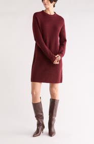 NORDSTROM RACK Textured Stitch Long Sleeve Sweater Dress