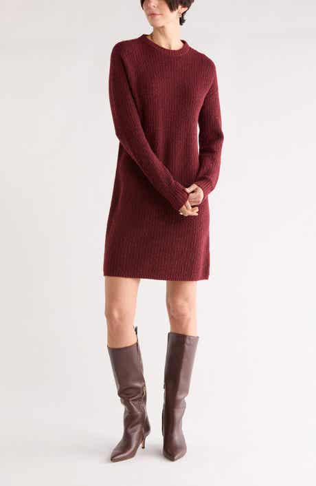 NORDSTROM RACK Textured Stitch Long Sleeve Sweater Dress