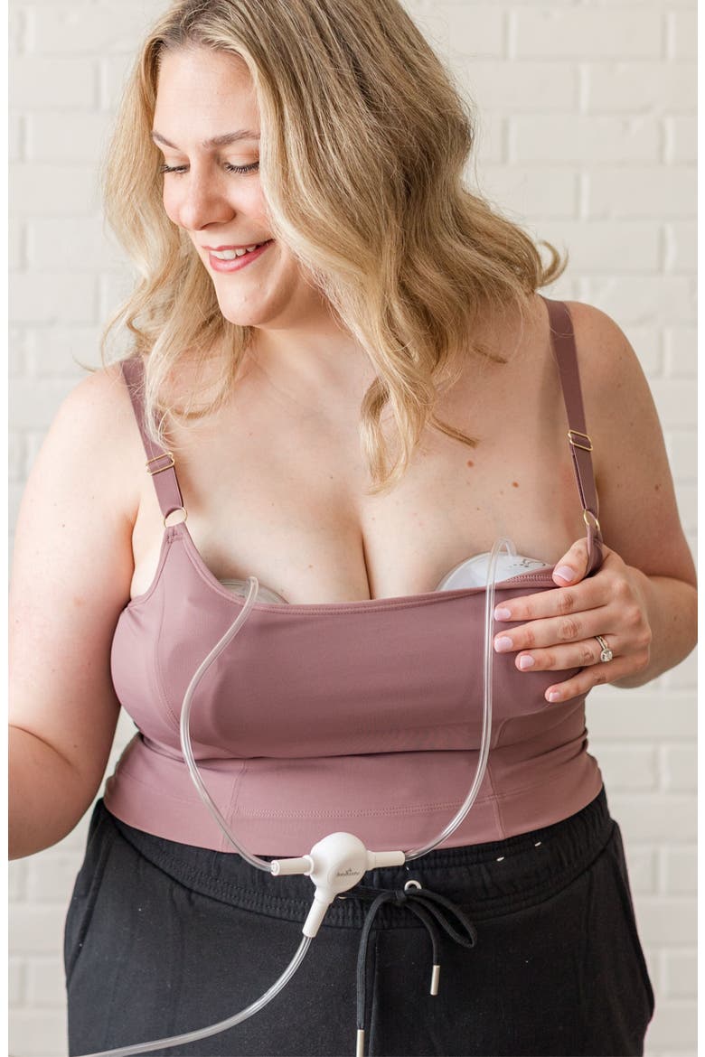 Busty Size Amelia Pumping and Nursing Crop Cami, Alternate, color, Mauve