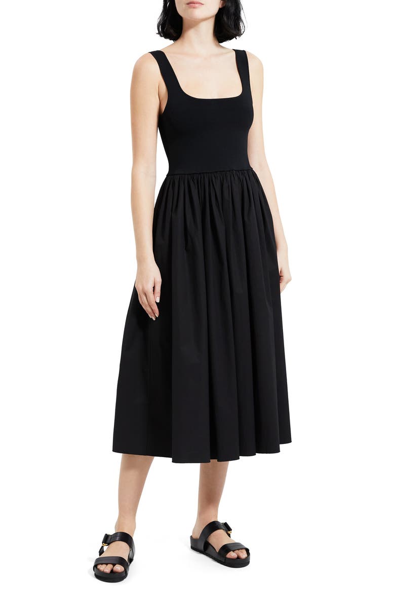 Gloss Midi Dress, Alternate, color, BLACK