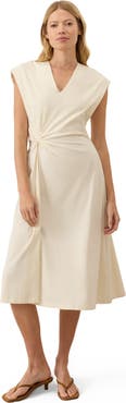 Pact Fit & Flare V-Neck Twist Dress Made With Organic Cotton