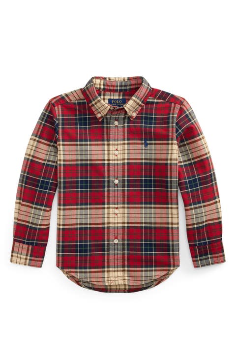 Kids' Cotton Oxford Button-Down Shirt