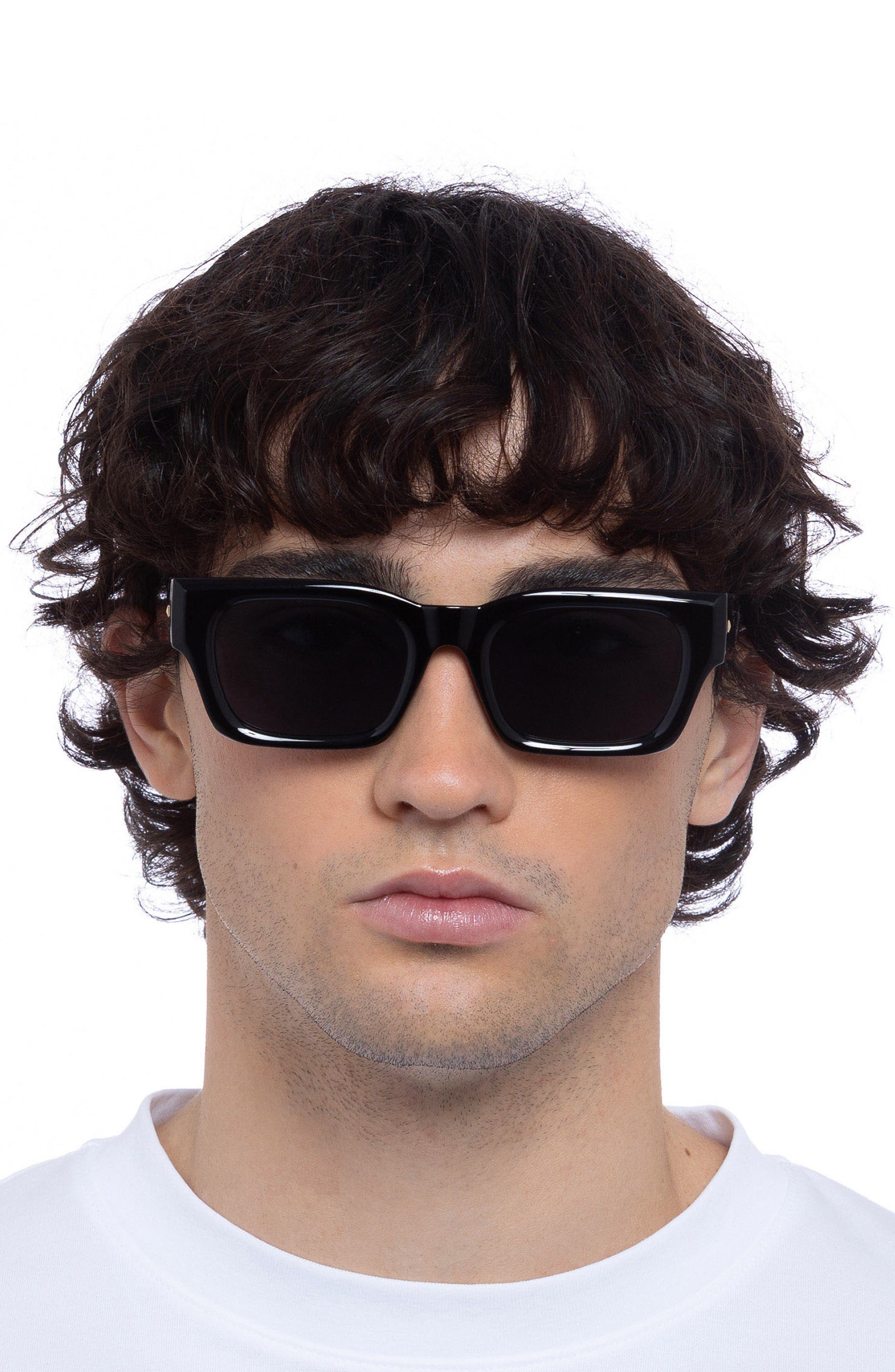 Le Specs Shmood 52mm Rectangular Sunglasses Black Grey NWT Shmood Black Uni-Sex Rectangle Sunglasses | Le Specs main image 3