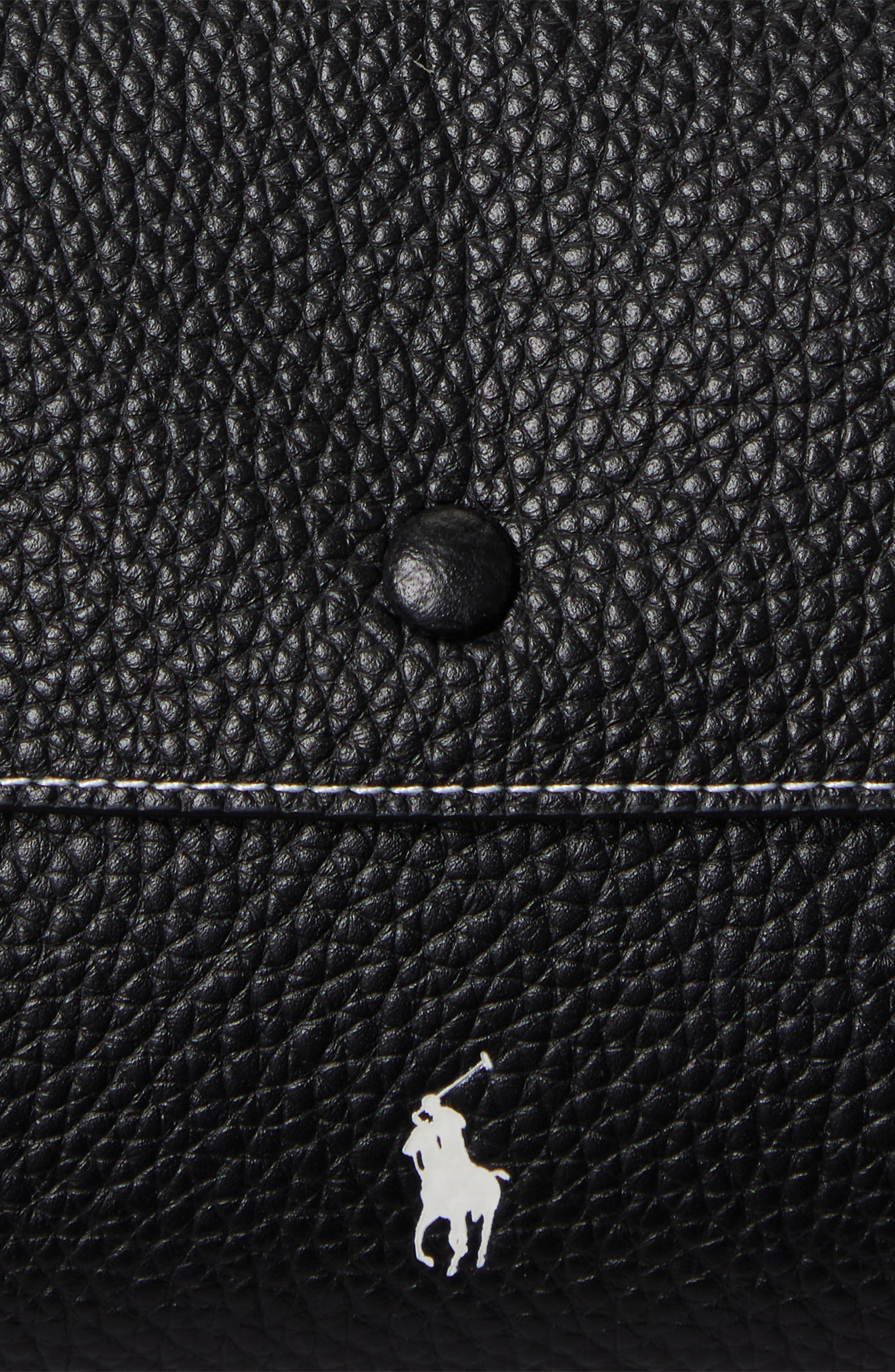 Polo Ralph Lauren Polo Play Pebble Leather Envelope Shoulder Bag, Alternate, color, Black
