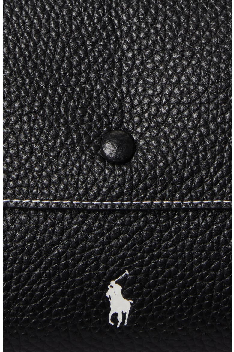 Polo Play Pebble Leather Envelope Shoulder Bag, Alternate, color, BLACK