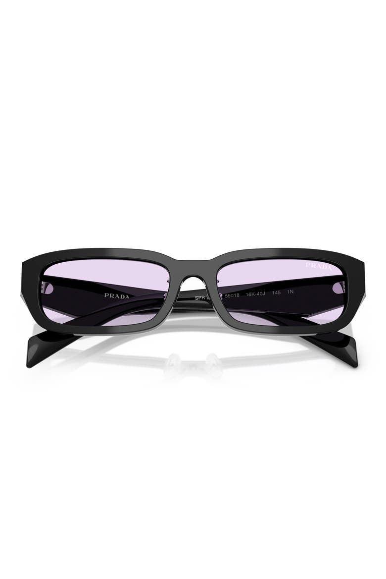 55mm Rectangular Sunglasses, Alternate, color, VIOLET