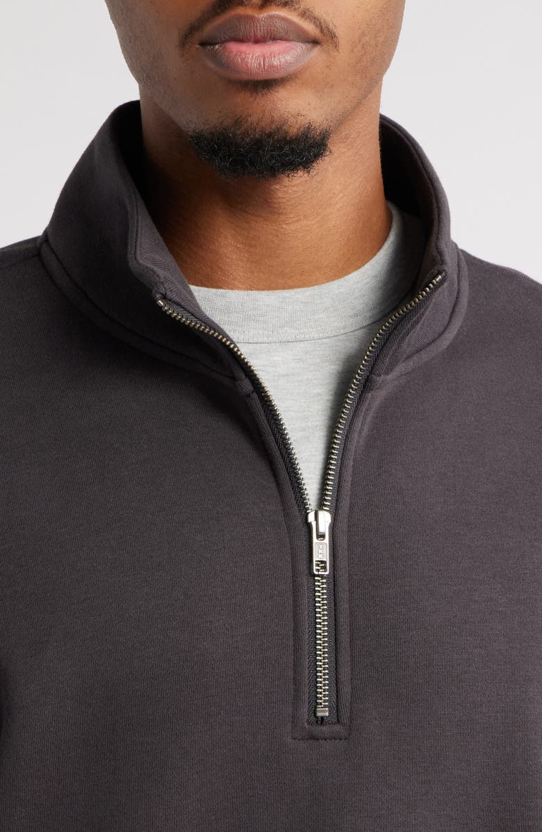 BP. Cotton Blend Fleece Quarter Zip Pullover, Alternate, color, Black Faded