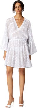 Missoni Cover-up Dress In Zig Zag Lamé Viscose With Wide Sleeves