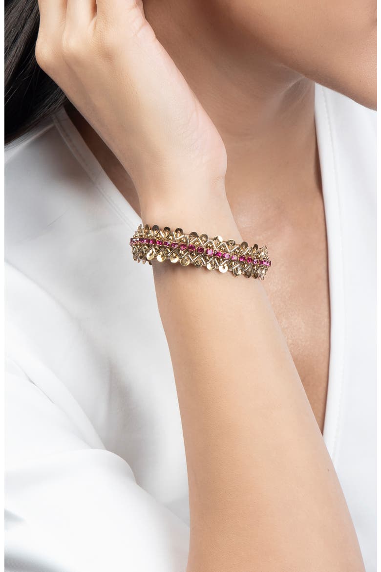 Myrah Beaded Cuff Bracelet, Alternate, color, FUCHSIA