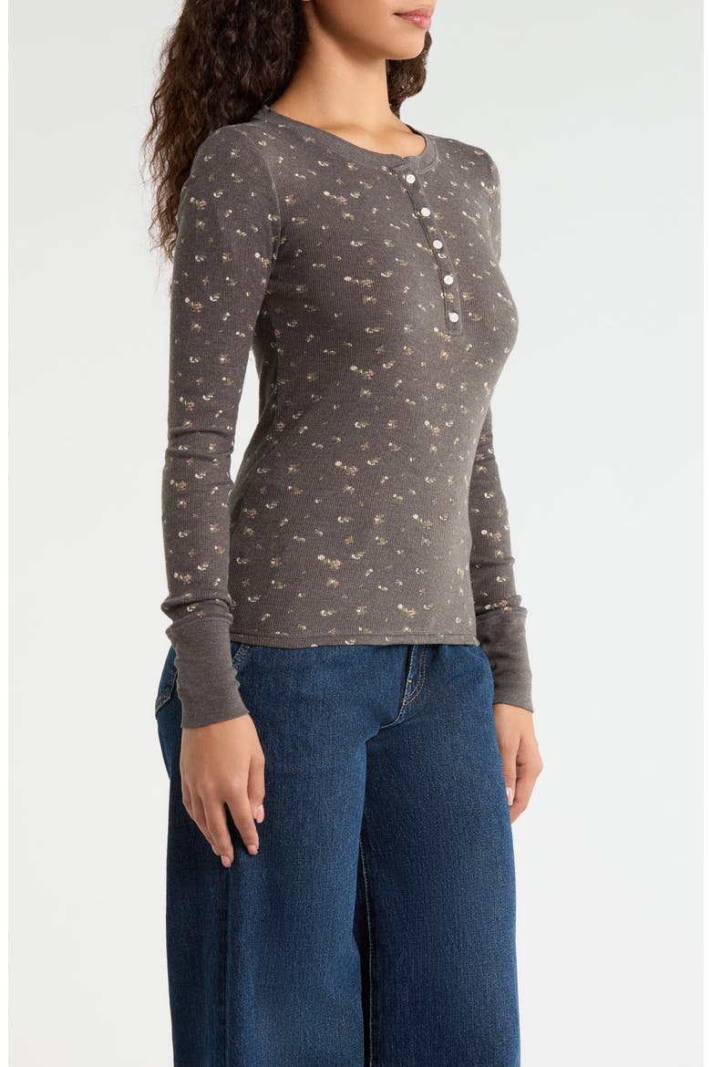 Rib Henley Top, Alternate, color, BLACK FLORAL