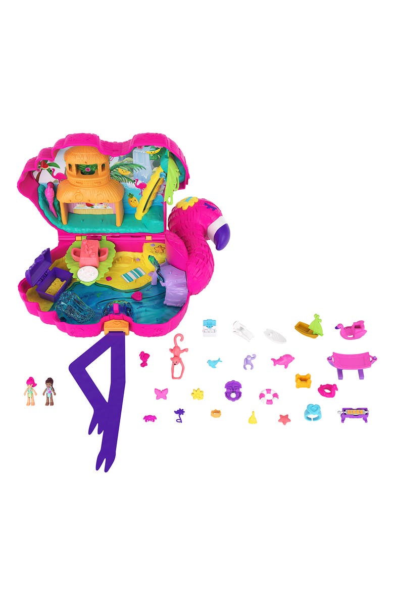 Polly Pocket Flamingo Party 26-Piece Playset, Main, color, 