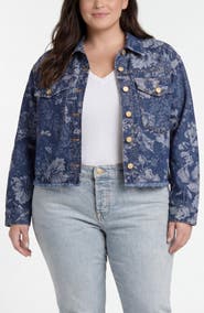 Liverpool Los Angeles Floral Jacquard Denim Trucker Jacket
