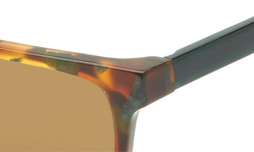 Eyebobs Number Cruncher 53mm Polarized Rectangular Sunglasses In Green/brown Tortoise/brown