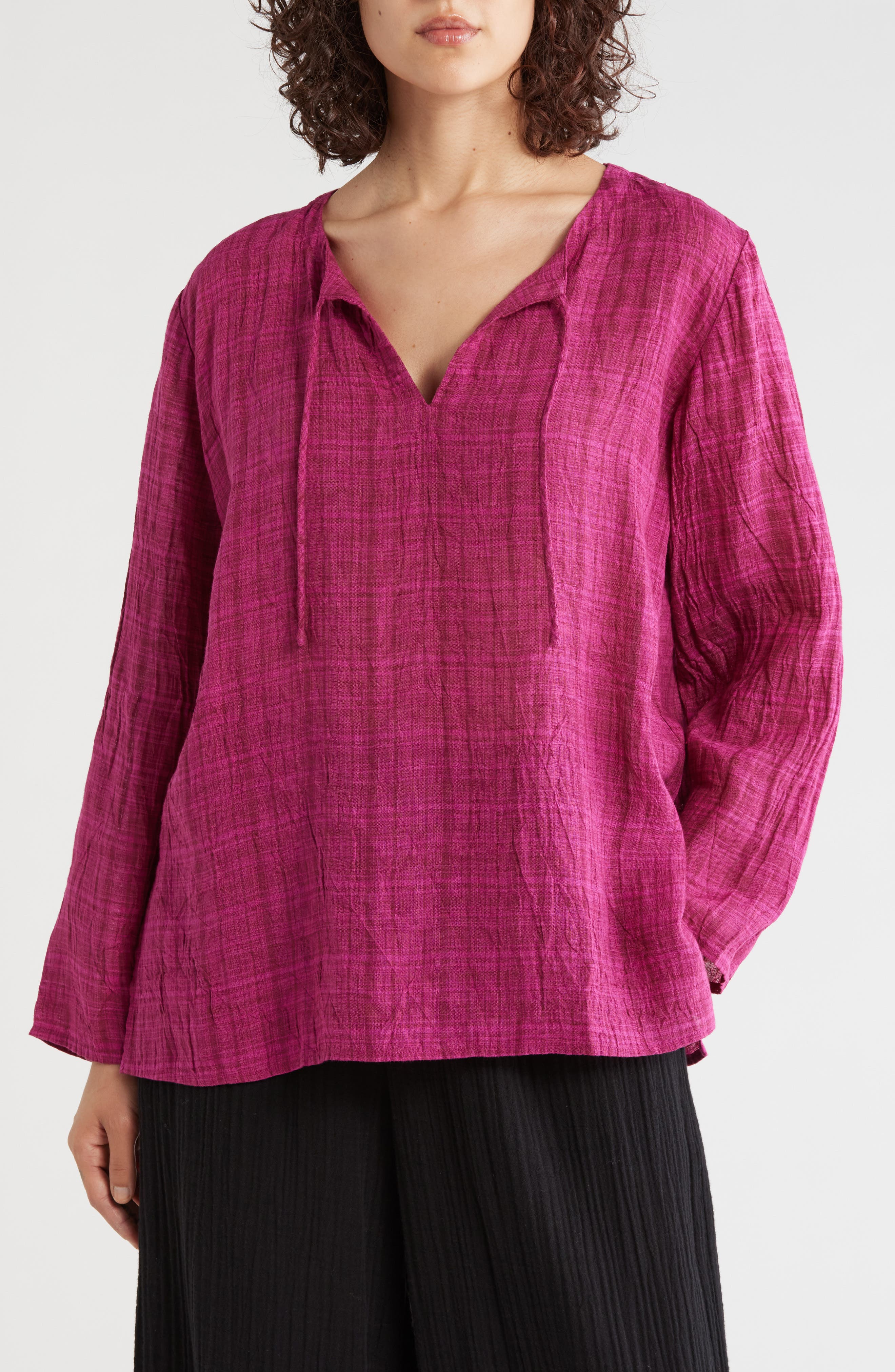 Round Neck Organic Linen Top