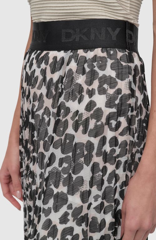 Dkny Print Asymmetric Midi Skirt In Spring Animal Ivory