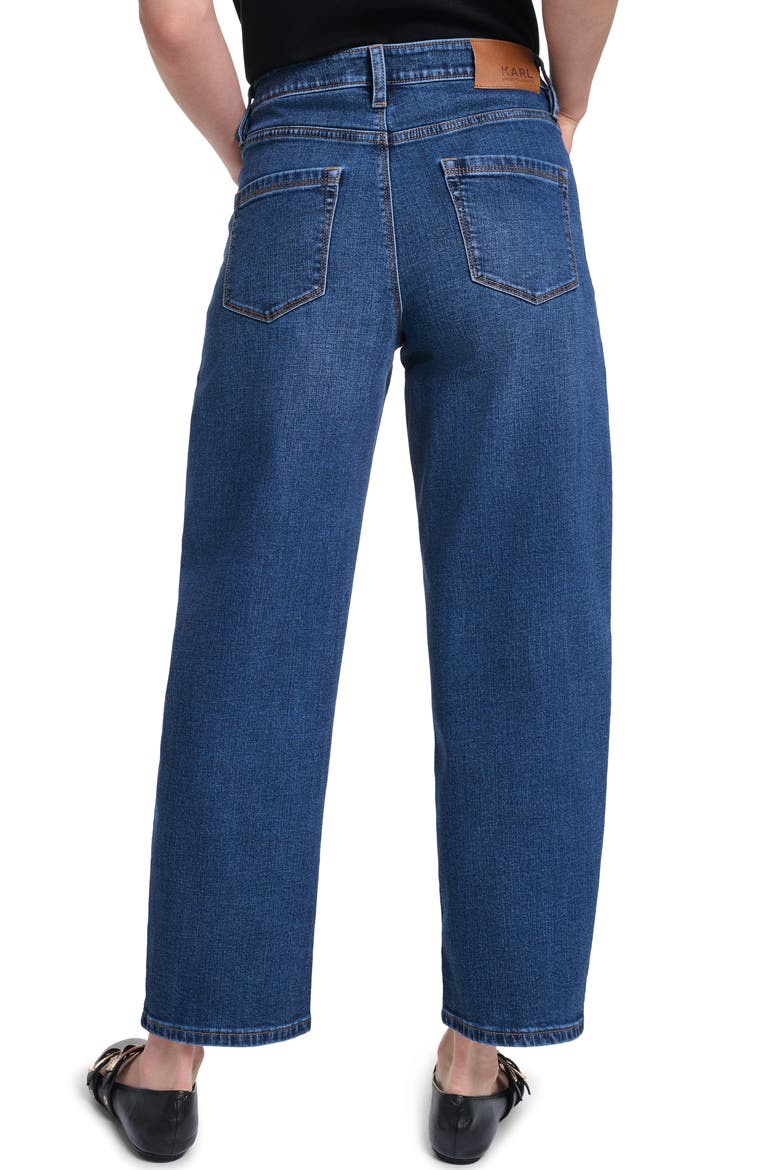 Grommet Detail Barrel Leg Jeans, Alternate, color, COBALT BLUE