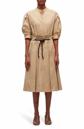 Band Collar Origami Shirt Dress
