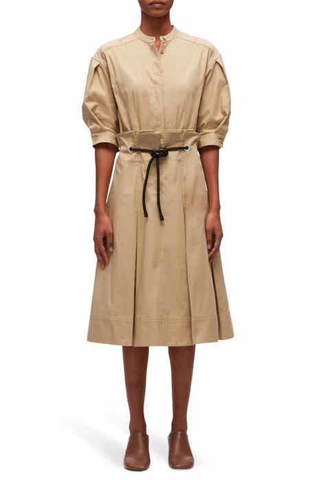 Band Collar Origami Shirt Dress