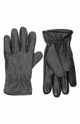 Vince Herringbone Leather Gloves