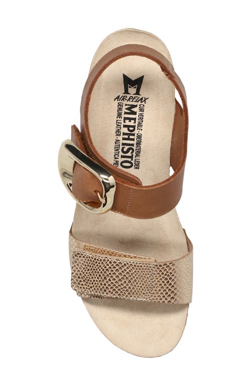 Mephisto Leandre Wedge Sandal In Light Sand Havana