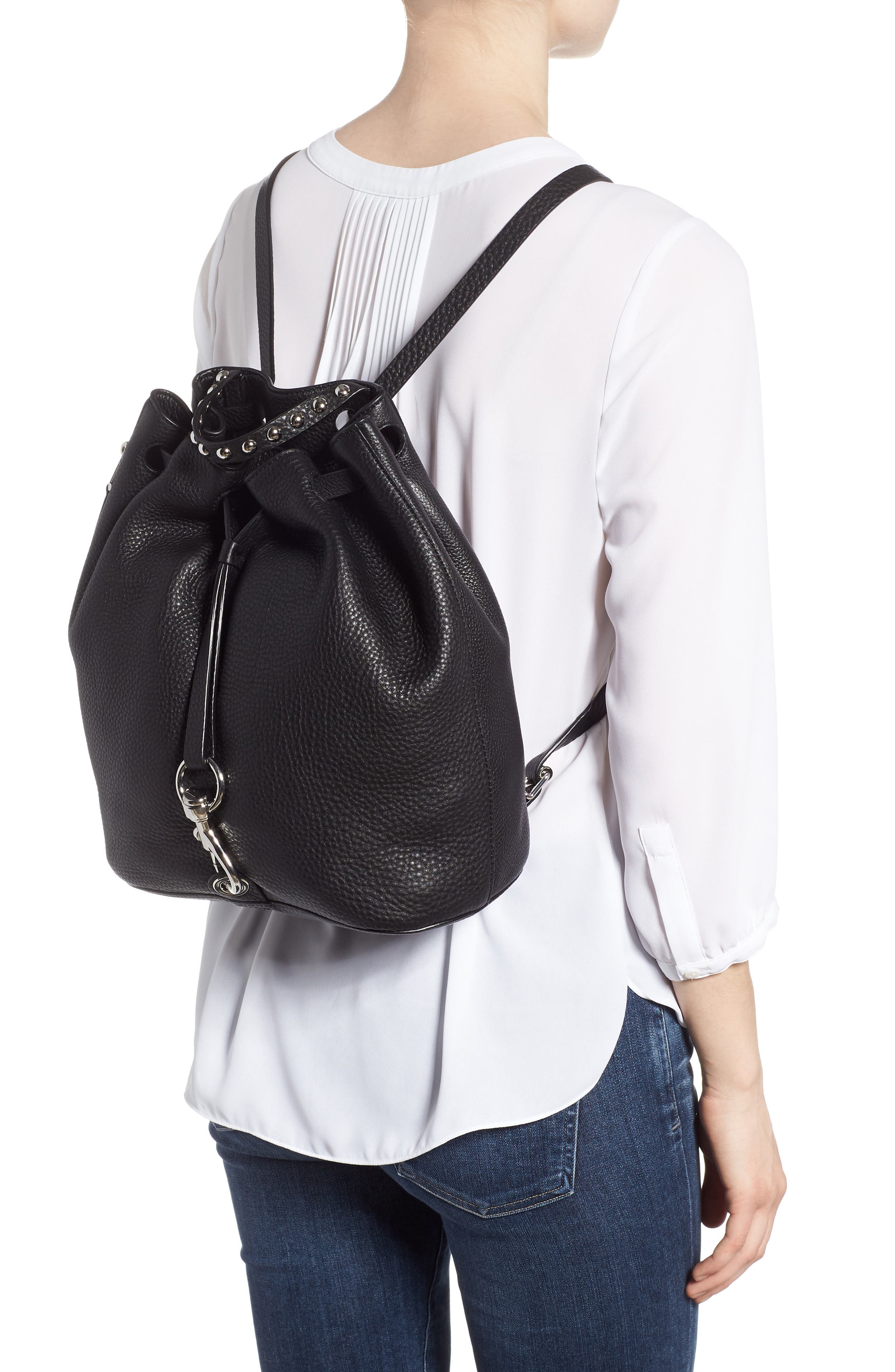 Rebecca Minkoff Blythe Leather Backpack, Alternate, color, 