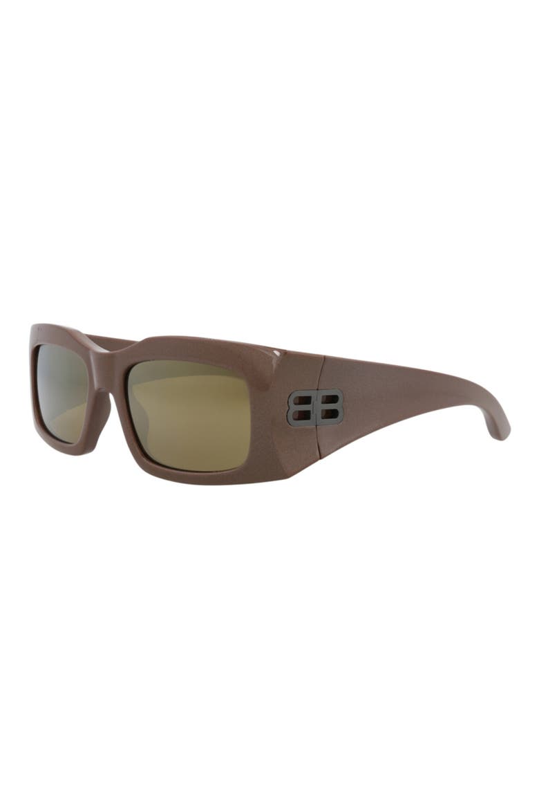 58mm Rectangular Sunglasses, Alternate, color, BROWN BROWN BRONZE