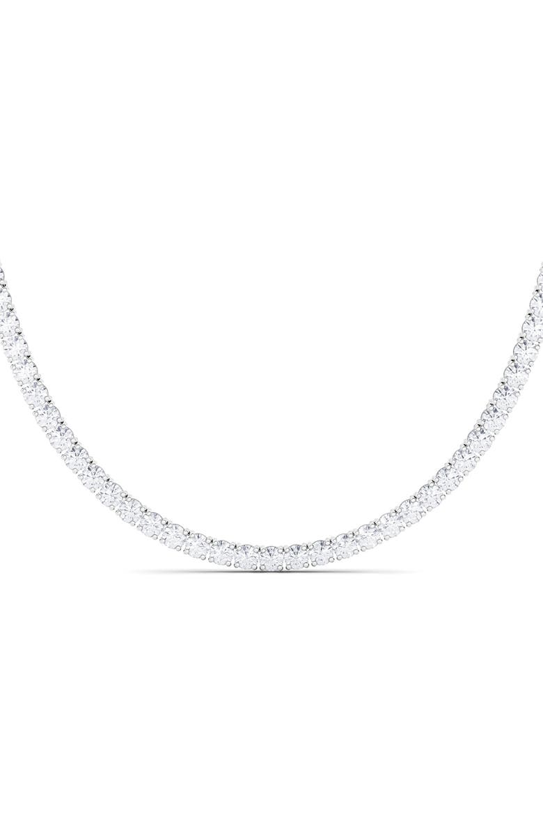 HauteCarat Lab Created Diamond Tennis Necklace, Alternate, color, 18K White Gold